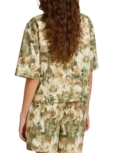 MM Max Mara Women's Printed Cotton Cropped Shirt | Thumbnail 5 MM Max Mara Women's Printed Cotton Cropped Shirt | Thumbnail 5