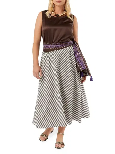 Marina Rinaldi Women's Jersey and Satin Top | Thumbnail 2 Marina Rinaldi Women's Jersey and Satin Top | Thumbnail 2