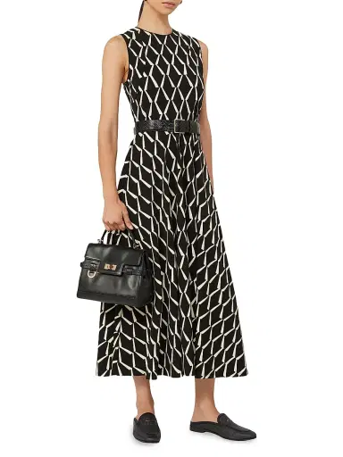 Max Mara Women's Flared Dress in Patterned Jersey | Thumbnail 2 Max Mara Women's Flared Dress in Patterned Jersey | Thumbnail 2