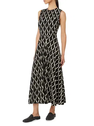 Max Mara Women's Flared Dress in Patterned Jersey | Thumbnail 3 Max Mara Women's Flared Dress in Patterned Jersey | Thumbnail 3
