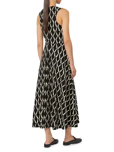 Max Mara Women's Flared Dress in Patterned Jersey | Thumbnail 4 Max Mara Women's Flared Dress in Patterned Jersey | Thumbnail 4