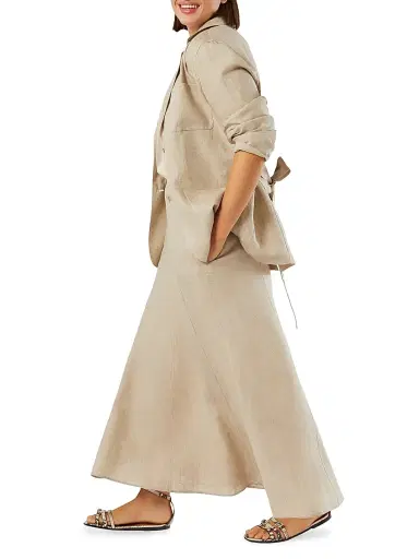 Marina Rinaldi Women's Open Jacket in Washed Linen - Sand - Size 16 | Thumbnail 2 Marina Rinaldi Women's Open Jacket in Washed Linen - Sand - Size 16 | Thumbnail 2