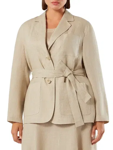 Marina Rinaldi Women's Open Jacket in Washed Linen - Sand - Size 16 | Thumbnail 3 Marina Rinaldi Women's Open Jacket in Washed Linen - Sand - Size 16 | Thumbnail 3