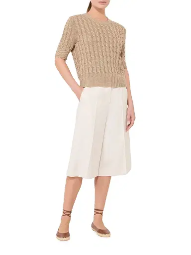 Max Mara Women's Cable Knit Linen Sweater | Thumbnail 2 Max Mara Women's Cable Knit Linen Sweater | Thumbnail 2