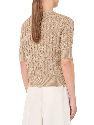 Max Mara Women's Cable Knit Linen Sweater | Thumbnail 4 Max Mara Women's Cable Knit Linen Sweater | Thumbnail 4