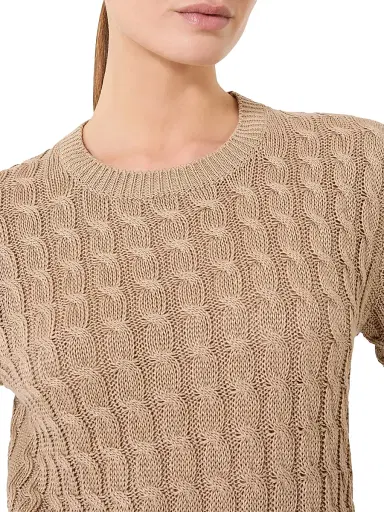 Max Mara Women's Cable Knit Linen Sweater | Thumbnail 5 Max Mara Women's Cable Knit Linen Sweater | Thumbnail 5