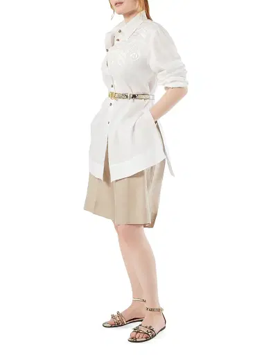 Marina Rinaldi Women's Linen Canvas Bermuda Shorts - Beige - Size 16 | Thumbnail 2 Marina Rinaldi Women's Linen Canvas Bermuda Shorts - Beige - Size 16 | Thumbnail 2