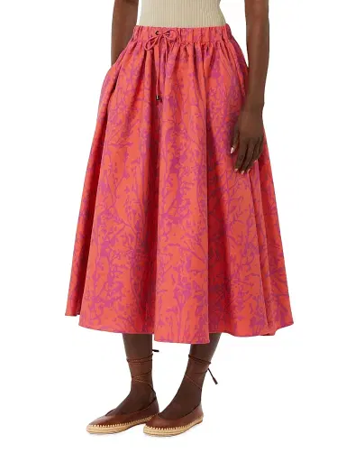 Max Mara Women's Jacquard Cotton and Silk Midi Skirt | Thumbnail 2 Max Mara Women's Jacquard Cotton and Silk Midi Skirt | Thumbnail 2