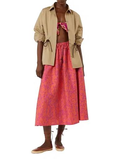 Max Mara Women's Jacquard Cotton and Silk Midi Skirt | Thumbnail 5 Max Mara Women's Jacquard Cotton and Silk Midi Skirt | Thumbnail 5