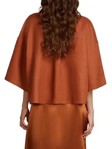 MM Max Mara Women's Linen Canvas Boxy Shirt | Thumbnail 3 MM Max Mara Women's Linen Canvas Boxy Shirt | Thumbnail 3
