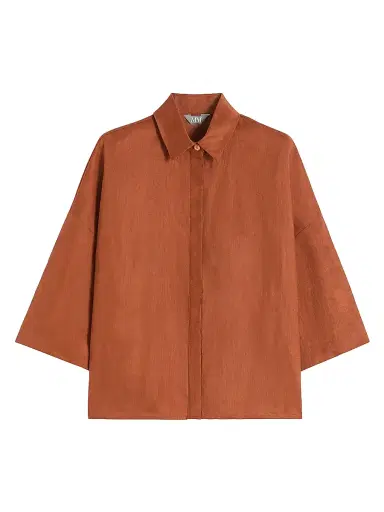 MM Max Mara Women's Linen Canvas Boxy Shirt | Thumbnail 1 MM Max Mara Women's Linen Canvas Boxy Shirt | Thumbnail 1