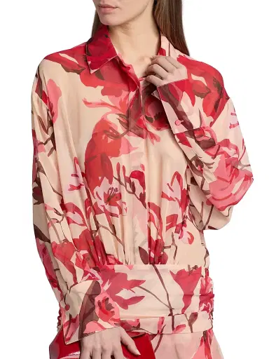 Chiara Boni La Petite Robe Women's Esdra Floral Georgette Mini-Shirtdress - Carole Rose - Size 8 | Thumbnail 6