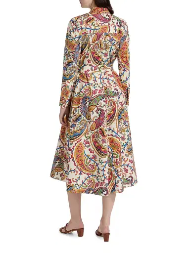 Etro Women's Paisley Print Cotton Shirtdress - Stampa Bianco | Thumbnail 5