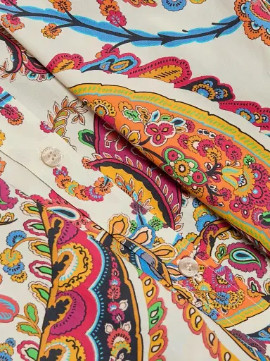 Etro Women's Paisley Print Cotton Shirtdress - Stampa Bianco | Thumbnail 7