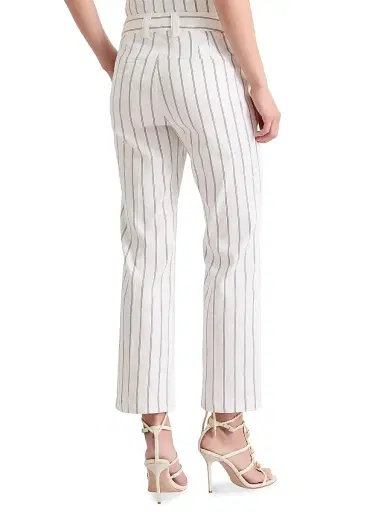 Marella Women's Flared Linen and Cotton Trousers - White | Thumbnail 3 Marella Women's Flared Linen and Cotton Trousers - White | Thumbnail 3