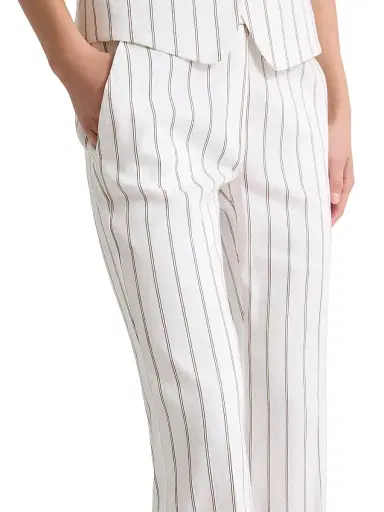 Marella Women's Flared Linen and Cotton Trousers - White | Thumbnail 4 Marella Women's Flared Linen and Cotton Trousers - White | Thumbnail 4