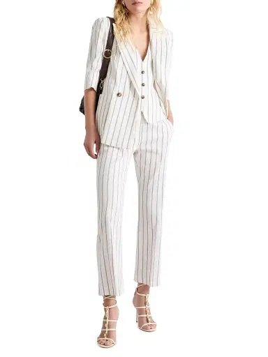 Marella Women's Flared Linen and Cotton Trousers - White | Thumbnail 5 Marella Women's Flared Linen and Cotton Trousers - White | Thumbnail 5