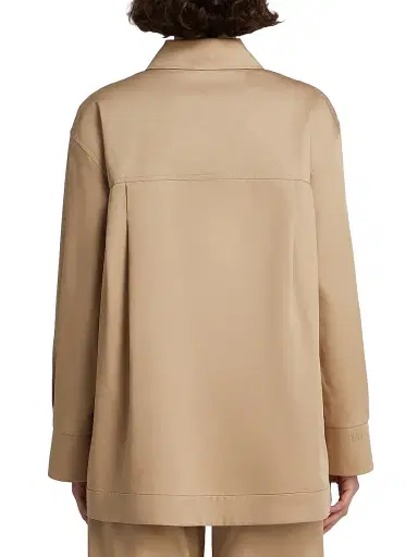 MM Max Mara Women's Cotton Satin Shirt - Beige - Size 14 | Thumbnail 4 MM Max Mara Women's Cotton Satin Shirt - Beige - Size 14 | Thumbnail 4