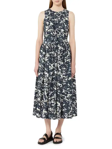 Max Mara Women's Printed Cotton Dress with Belt | Thumbnail 2 Max Mara Women's Printed Cotton Dress with Belt | Thumbnail 2