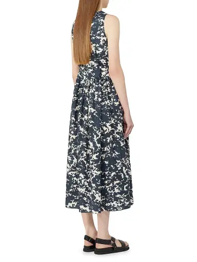 Max Mara Women's Printed Cotton Dress with Belt | Thumbnail 4 Max Mara Women's Printed Cotton Dress with Belt | Thumbnail 4