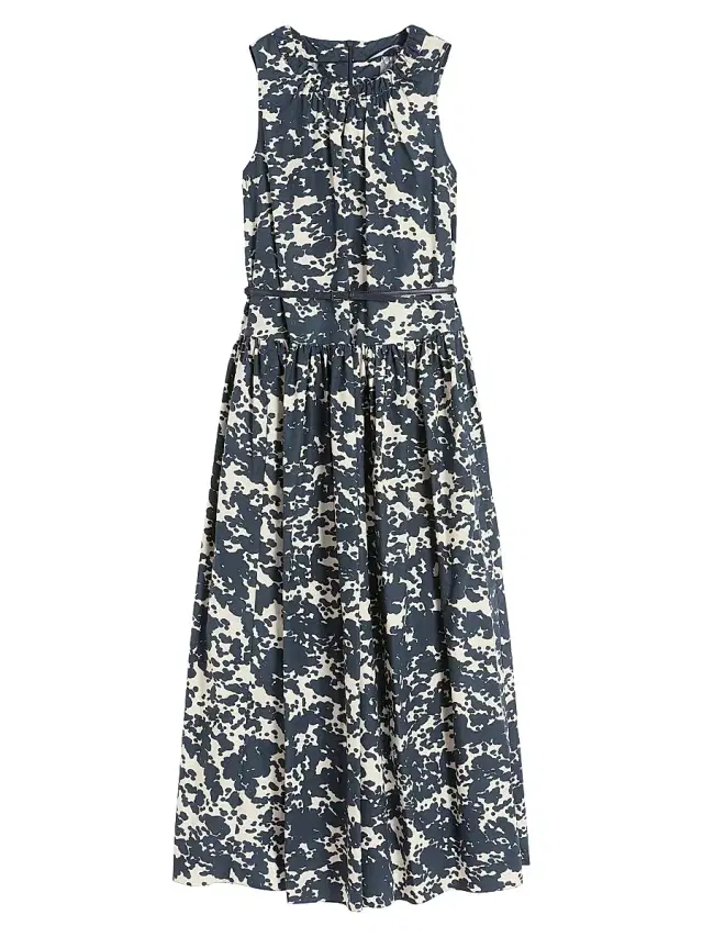 Max Mara Women's Printed Cotton Dress with Belt - Ultramarine