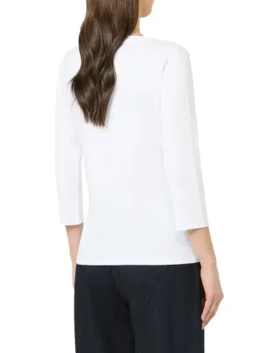 MM Max Mara Women's Cotton T-Shirt - White - Size XL | Thumbnail 4