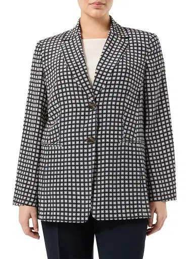 Marina Rinaldi Women's Silk Blazer - Midnightblue - Size 16 | Thumbnail 3