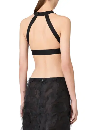 Max Mara Women's Crop Top in Silk Fil Coupé Jacquard | Thumbnail 4 Max Mara Women's Crop Top in Silk Fil Coupé Jacquard | Thumbnail 4