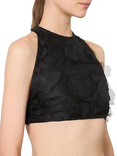 Max Mara Women's Crop Top in Silk Fil Coupé Jacquard | Thumbnail 5 Max Mara Women's Crop Top in Silk Fil Coupé Jacquard | Thumbnail 5