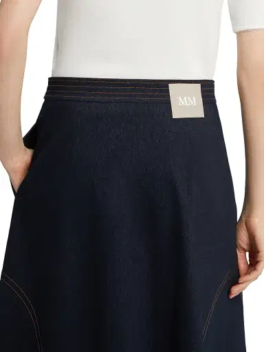 MM Max Mara Women's Denim Look Jersey Wrap Skirt - Midnightblue - Size XL | Thumbnail 6