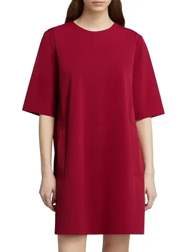 MM Max Mara Women's Flared Jersey Mini Dress - Dark Red - Size Large | Thumbnail 2