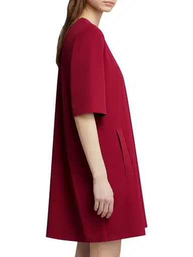 MM Max Mara Women's Flared Jersey Mini Dress - Dark Red - Size Large | Thumbnail 3