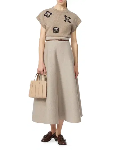 Max Mara Women's Full, Tech Wool Skirt | Thumbnail 2