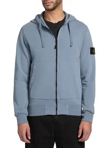 Stone Island Men's Logo Cotton Zip-Front Hoodie - Military Green - Size XXL | Thumbnail 3 Stone Island Men's Logo Cotton Zip-Front Hoodie - Military Green - Size XXL | Thumbnail 3