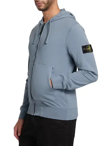 Stone Island Men's Logo Cotton Zip-Front Hoodie - Military Green - Size XXL | Thumbnail 4 Stone Island Men's Logo Cotton Zip-Front Hoodie - Military Green - Size XXL | Thumbnail 4