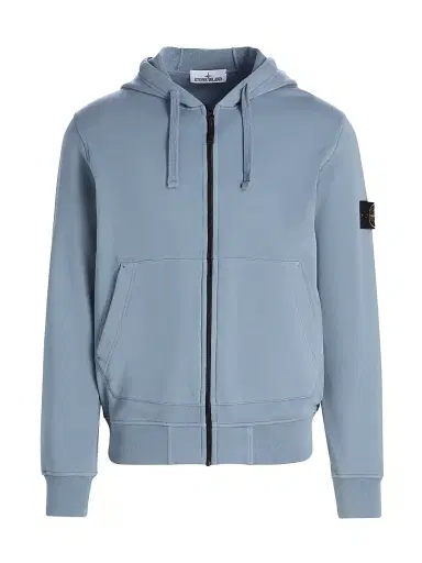 Stone Island Men's Logo Cotton Zip-Front Hoodie - Military Green - Size XXL | Thumbnail 1 Stone Island Men's Logo Cotton Zip-Front Hoodie - Military Green - Size XXL | Thumbnail 1