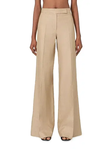 Max Mara Women's Regular Cut Trousers in Linen Basketweave | Thumbnail 3