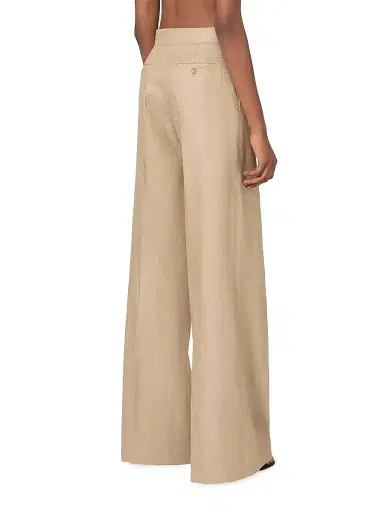 Max Mara Women's Regular Cut Trousers in Linen Basketweave | Thumbnail 4