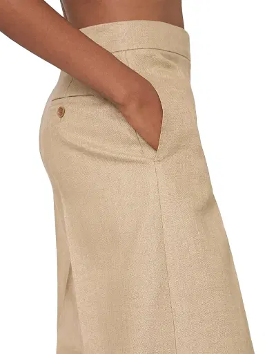 Max Mara Women's Regular Cut Trousers in Linen Basketweave | Thumbnail 5