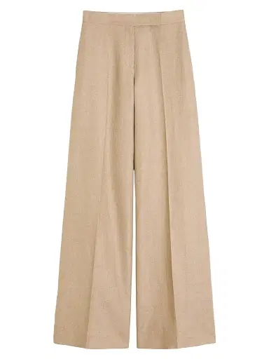 Max Mara Women's Regular Cut Trousers in Linen Basketweave | Thumbnail 1