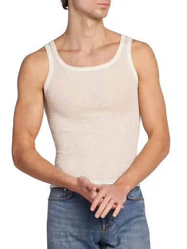 Versace Men's Medusa Rib-Knit Virgin Wool Tank - Cream - Size Large | Thumbnail 3 Versace Men's Medusa Rib-Knit Virgin Wool Tank - Cream - Size Large | Thumbnail 3