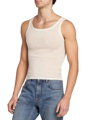 Versace Men's Medusa Rib-Knit Virgin Wool Tank - Cream - Size Large | Thumbnail 4 Versace Men's Medusa Rib-Knit Virgin Wool Tank - Cream - Size Large | Thumbnail 4