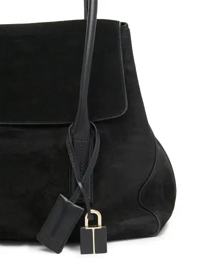 Tom Ford Women's Medium Suede & Leather Shoulder Bag - Black | Thumbnail 4 Tom Ford Women's Medium Suede & Leather Shoulder Bag - Black | Thumbnail 4