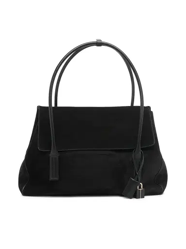 Tom Ford Women's Medium Suede & Leather Shoulder Bag - Black | Thumbnail 1 Tom Ford Women's Medium Suede & Leather Shoulder Bag - Black | Thumbnail 1