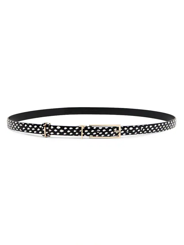 TOM FORD Women's Snakeskin-Effect Printed Leather Belt - Black White