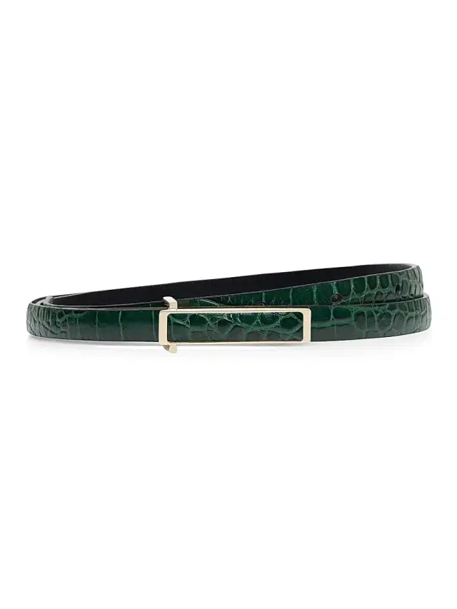 TOM FORD Women's Croc-Embossed Leather Belt - Emerald Green