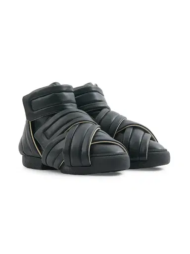 Maison Margiela Men's Future Show Leather High-Top Sneakers - Black - Size 14 | Thumbnail 2