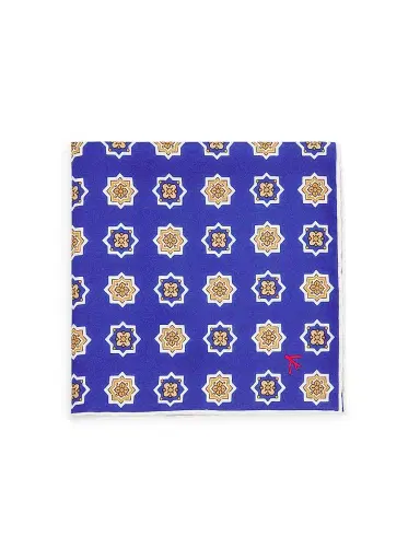 Isaia Men's Medallion Silk Pocket Square | Thumbnail 1