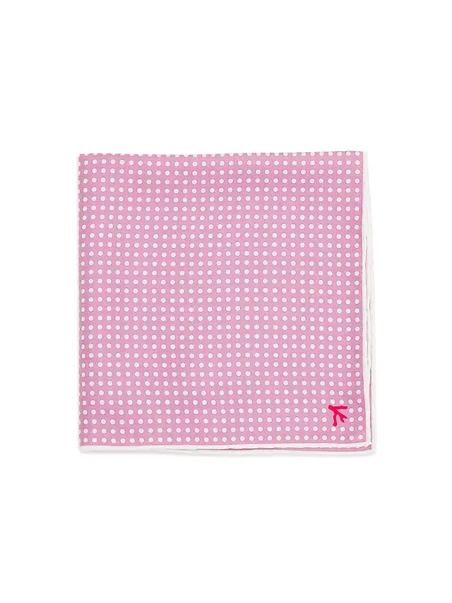 Isaia Men's Pin Dot Silk Pocket Square - Pastel Pink