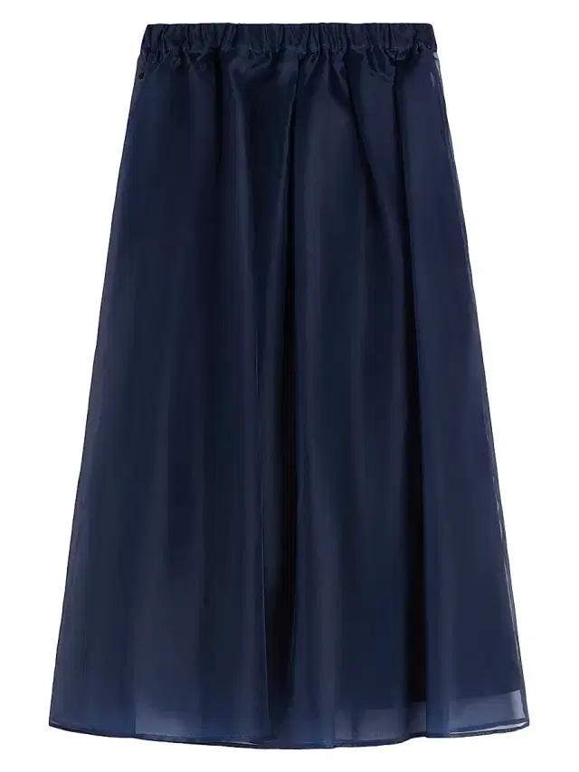 Women's Pleated Silk Organza Skirt - Navy
